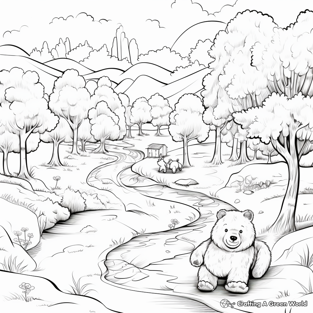 Exciting Bear Hunt Journey Coloring Pages 2