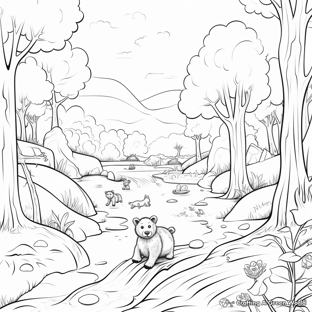Exciting Bear Hunt Journey Coloring Pages 3
