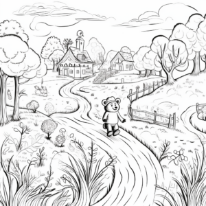Exciting Bear Hunt Journey Coloring Pages 4