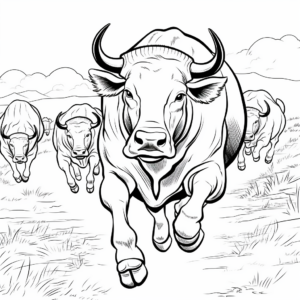 Exciting Buffalo Charge Coloring Pages 1