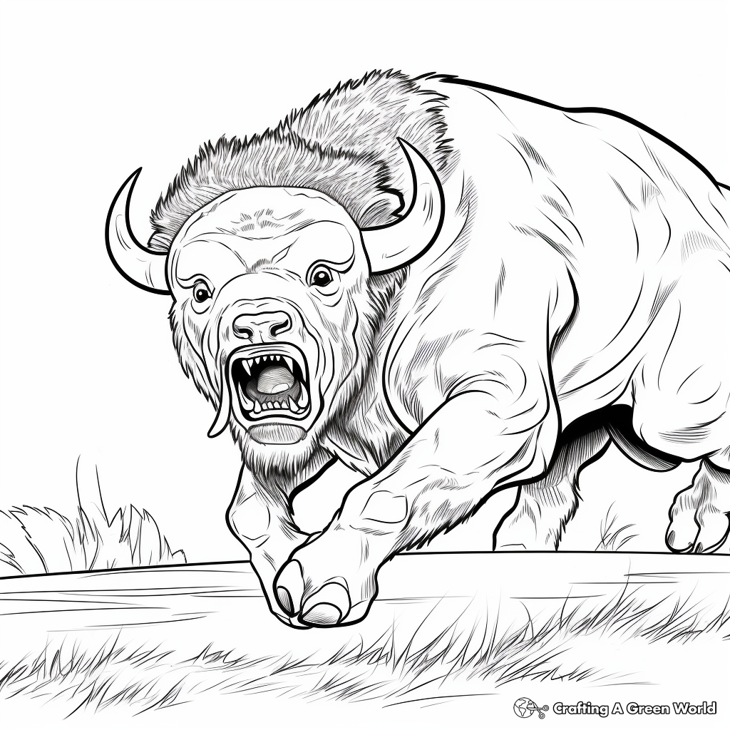 Exciting Buffalo Charge Coloring Pages 2