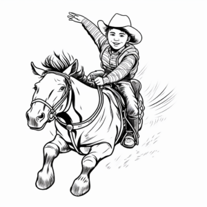 Exciting Bull Riding Action Coloring Pages 3