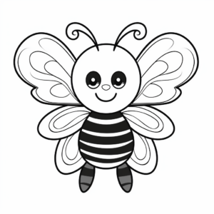 Exciting Bumblebee and Clover Coloring Pages 1