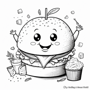 Exciting Burger & Fries Coloring Pages 3