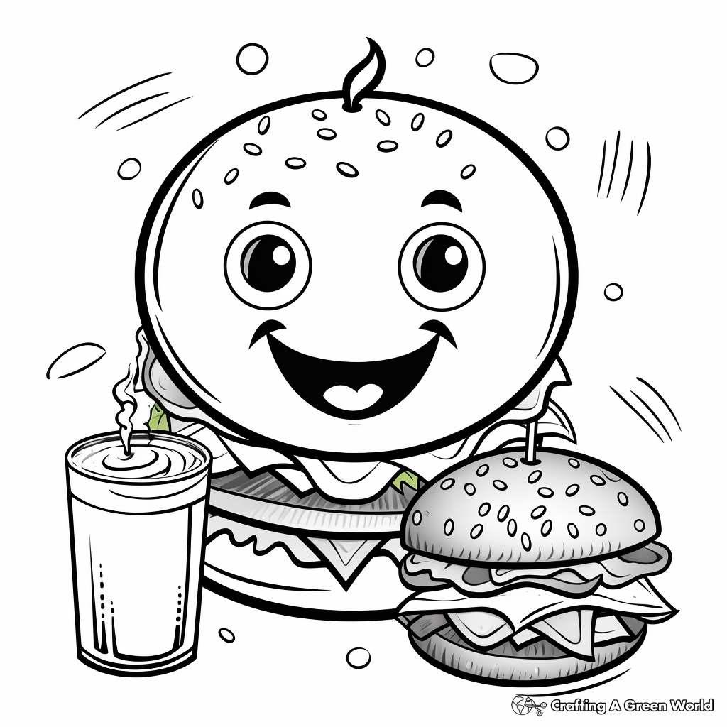 Exciting Burger & Fries Coloring Pages 4