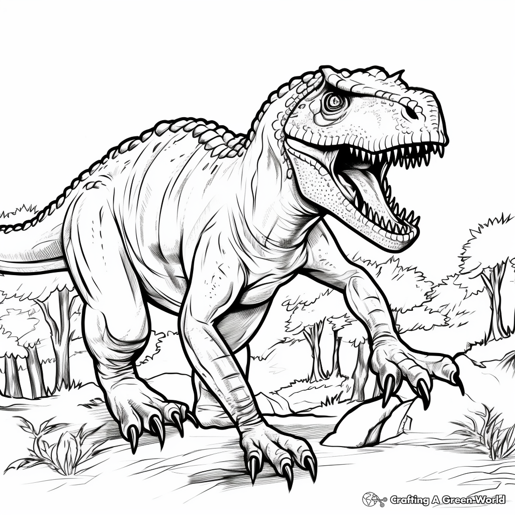 Exciting Carnotaurus Dinosaur Coloring Pages 4