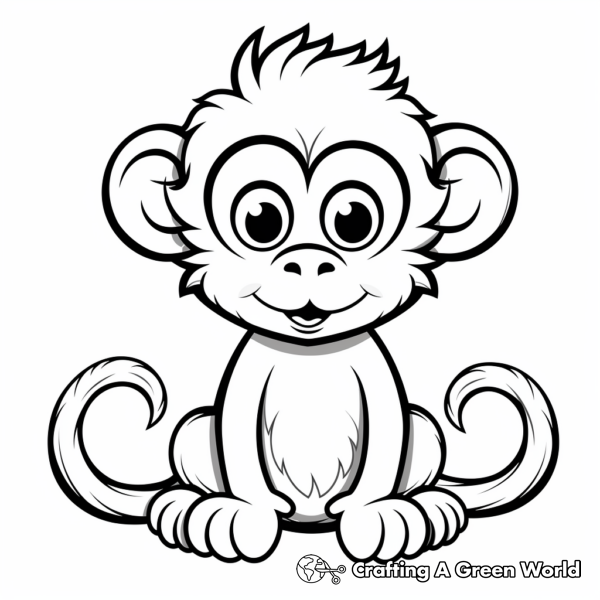 Exciting Cartoon Monkey Coloring Pages 1