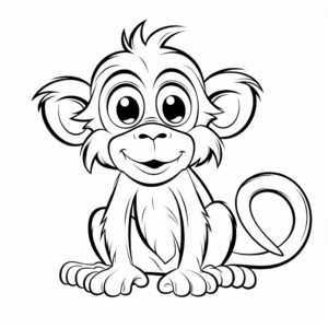 Exciting Cartoon Monkey Coloring Pages 3