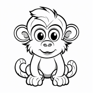 Exciting Cartoon Monkey Coloring Pages 4