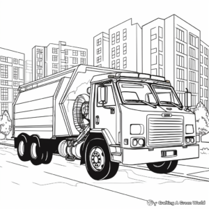 Exciting City Garbage Truck Coloring Pages 4