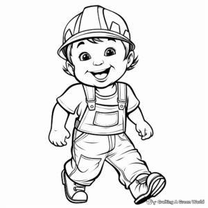 Exciting Construction Worker Overalls Coloring Pages 1