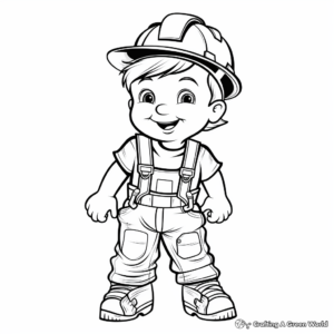 Exciting Construction Worker Overalls Coloring Pages 2