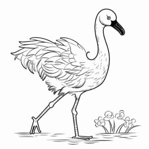 Exciting Dancing Flamingo Coloring Pages 1