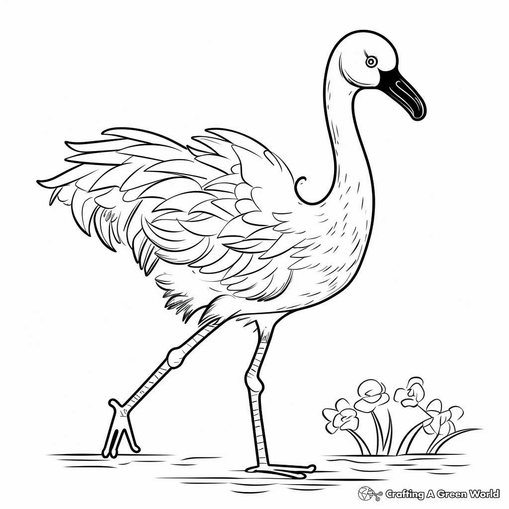 Exciting Dancing Flamingo Coloring Pages 1