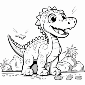 Exciting Dinosaur Fossils Coloring Pages 1