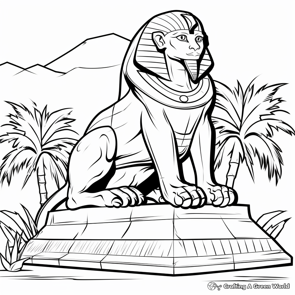 Exciting Egyptian Sphinx Coloring Pages 1