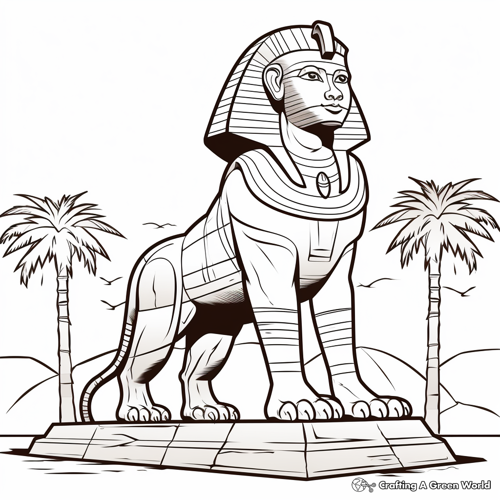 Exciting Egyptian Sphinx Coloring Pages 4