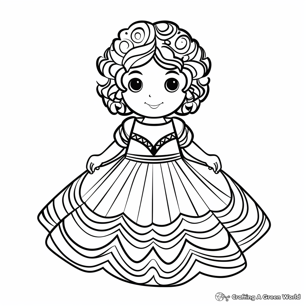 Exciting Ethnic Dress Coloring Pages 1