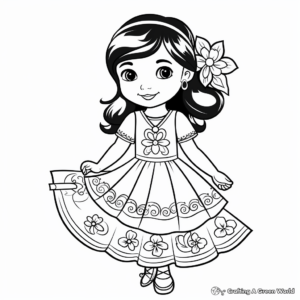 Exciting Ethnic Dress Coloring Pages 2