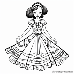 Exciting Ethnic Dress Coloring Pages 4