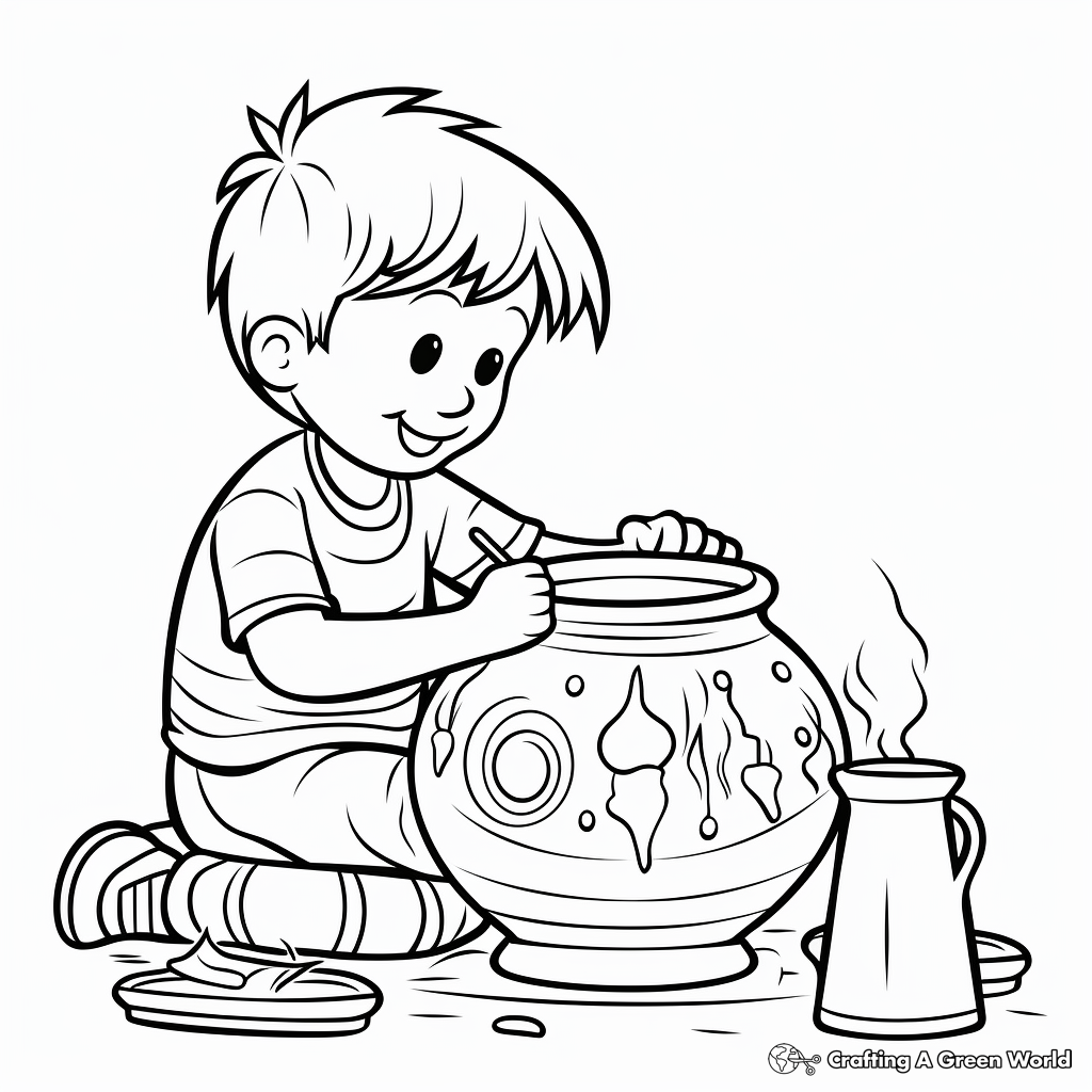 Exciting Fire Pottery Coloring Pages 4