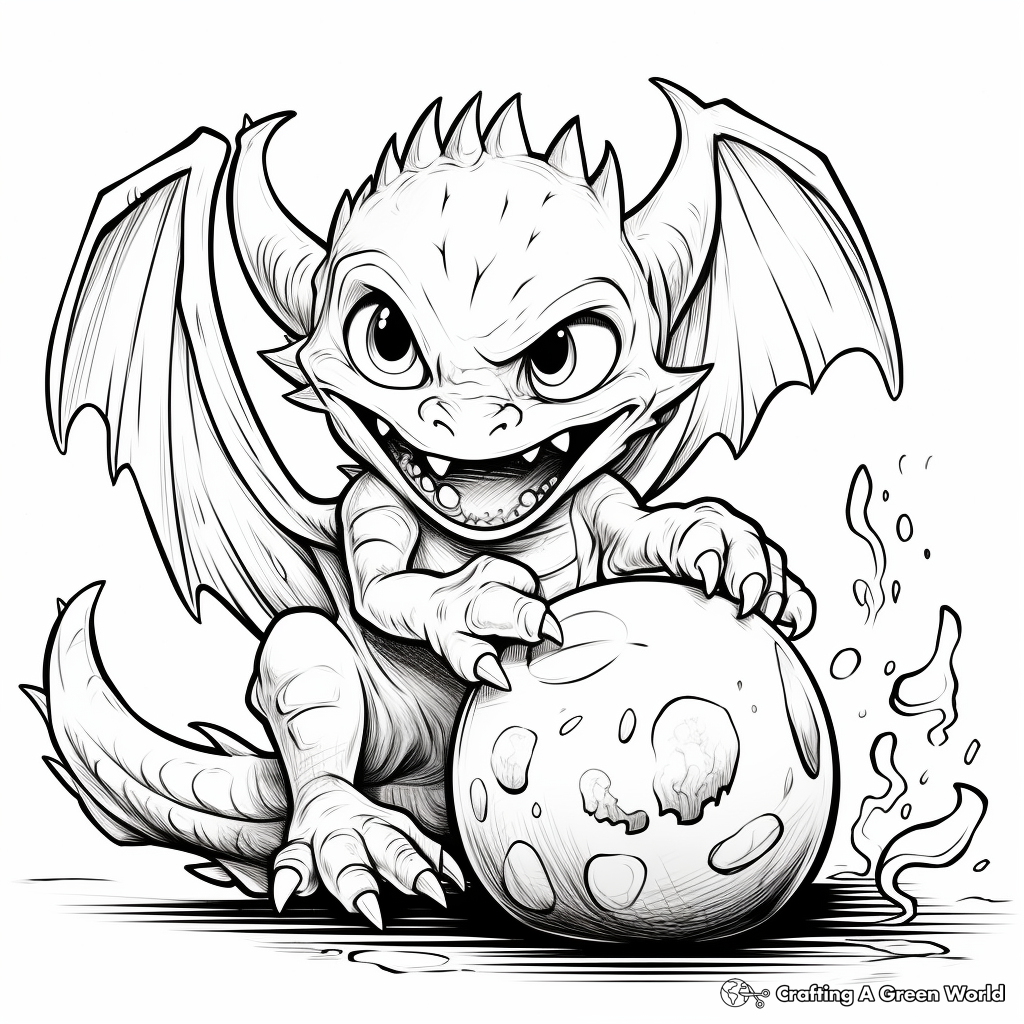 Exciting Fireball Dragon Coloring Pages 1