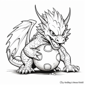 Exciting Fireball Dragon Coloring Pages 2