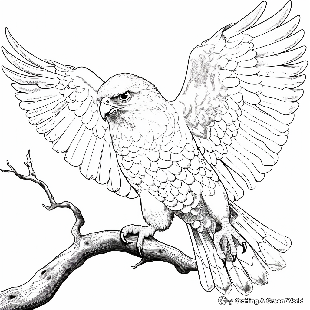Exciting Gyrfalcon Coloring Pages 2