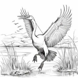 Exciting Hunting Blue Heron Coloring Pages 1