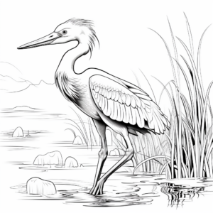 Exciting Hunting Blue Heron Coloring Pages 4
