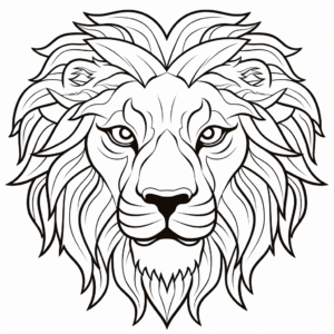 Exciting Lion Face Coloring Pages 1