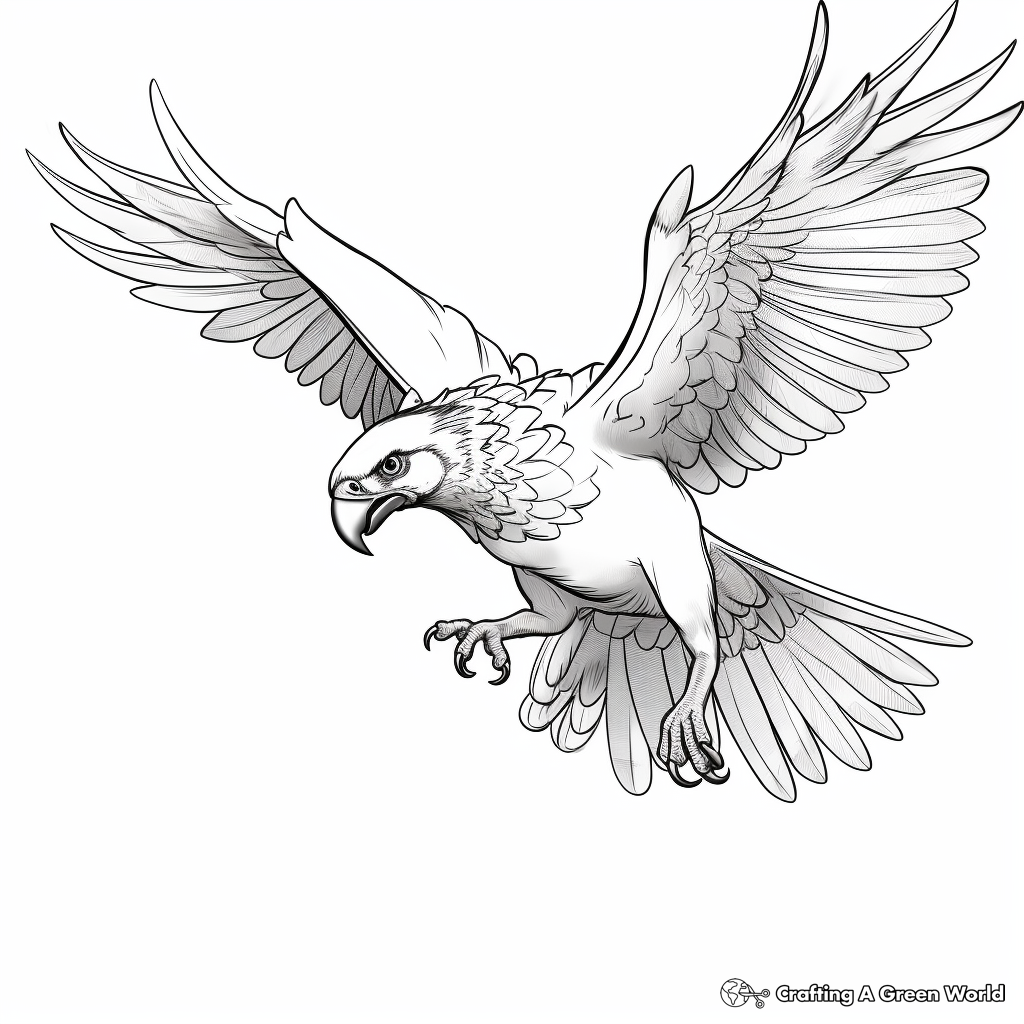 Exciting Macaw in flight Coloring Pages 4
