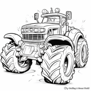 Exciting Monster Tractor Coloring Pages for Kids 2
