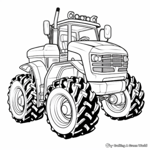 Exciting Monster Tractor Coloring Pages for Kids 3