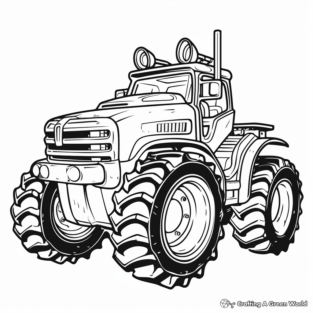 Exciting Monster Tractor Coloring Pages for Kids 4