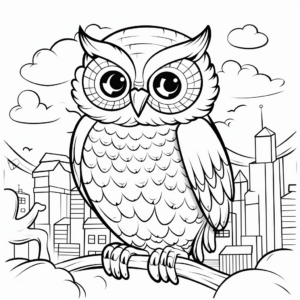 Exciting Night Owl Coloring Pages 1