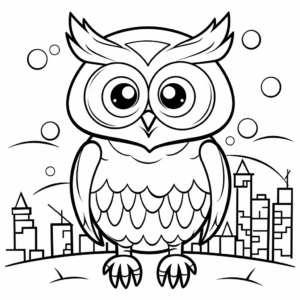 Exciting Night Owl Coloring Pages 2