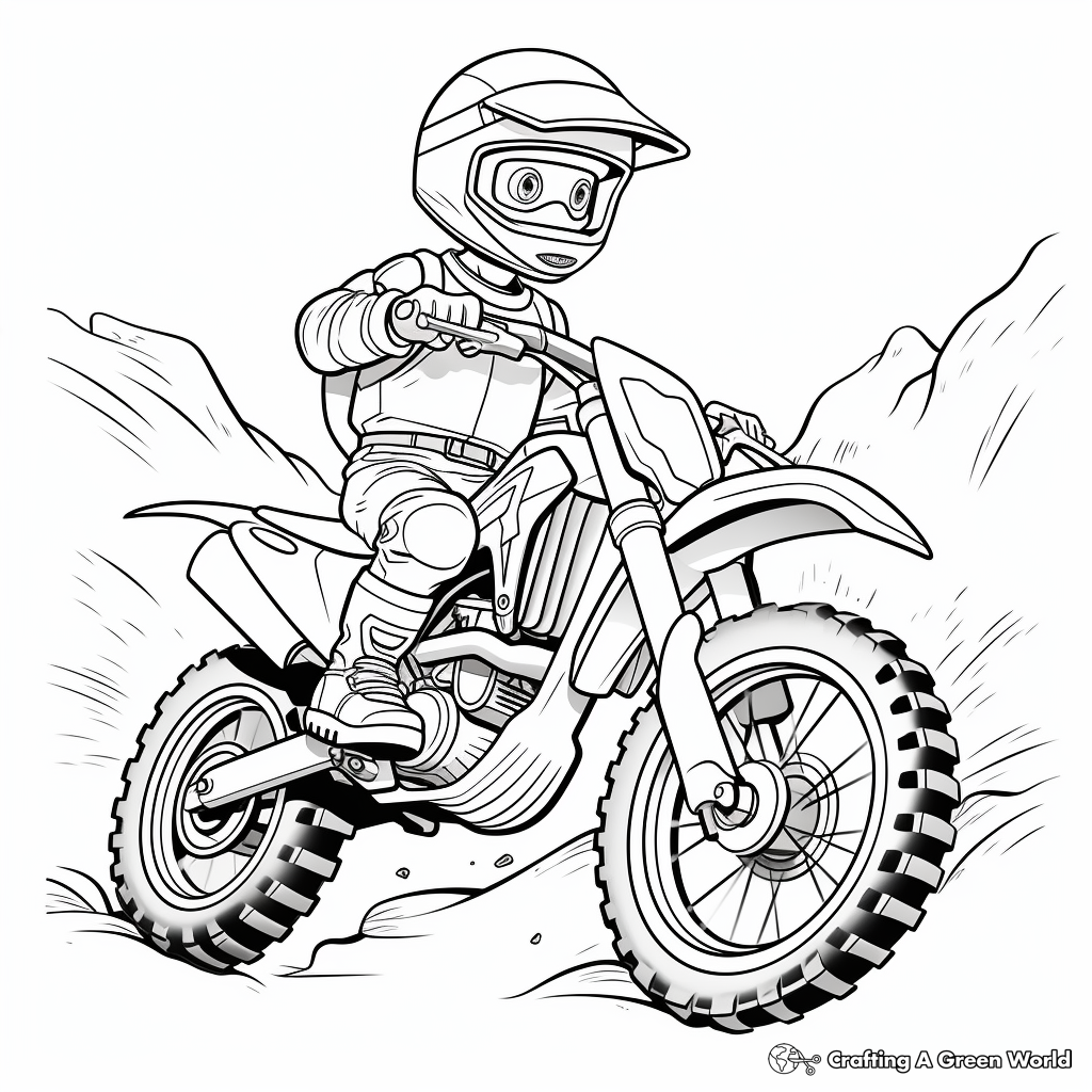 Exciting Off-Roading Dirt Bike Coloring Pages 1