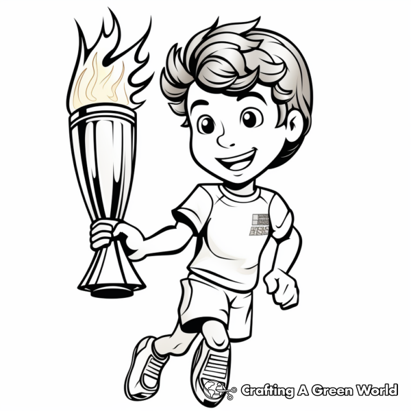 Exciting Olympic Torch Relay Coloring Pages 1