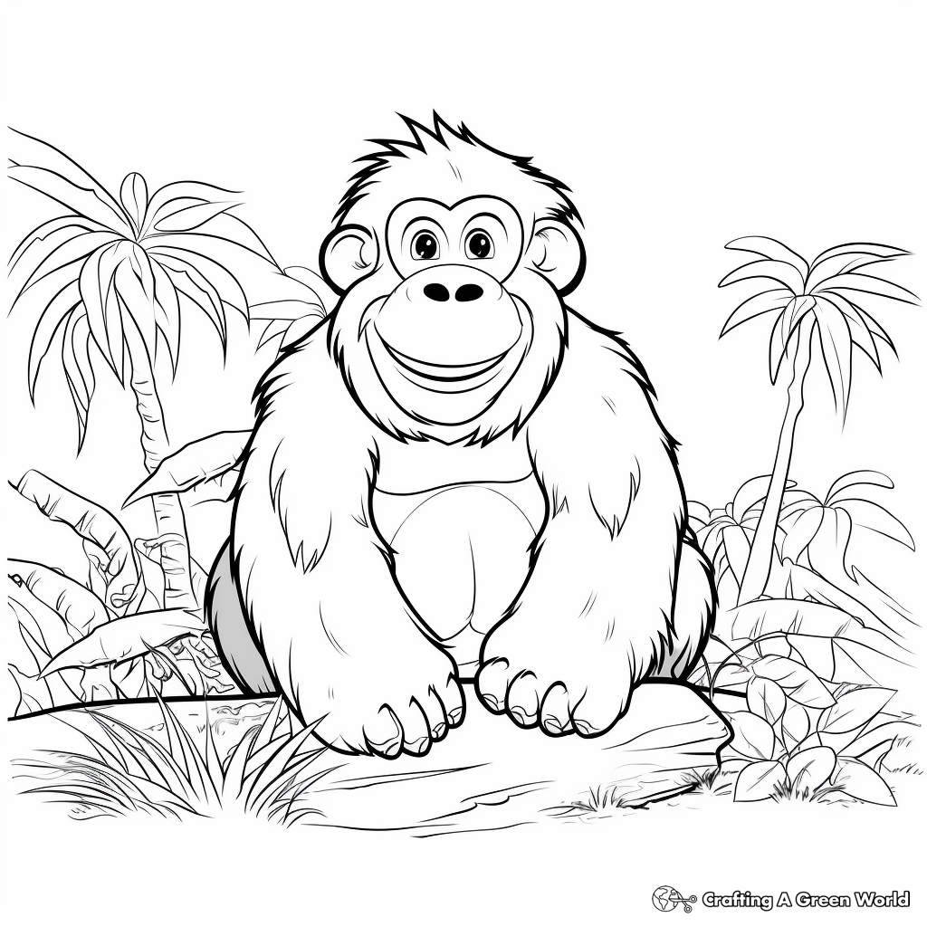 Exciting Orangutan Coloring Page for Kids 2