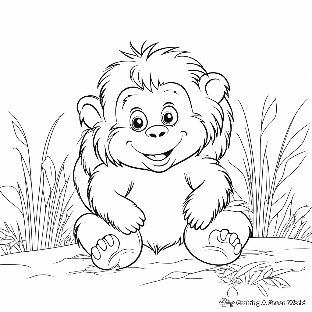 Exciting Orangutan Coloring Page for Kids 3
