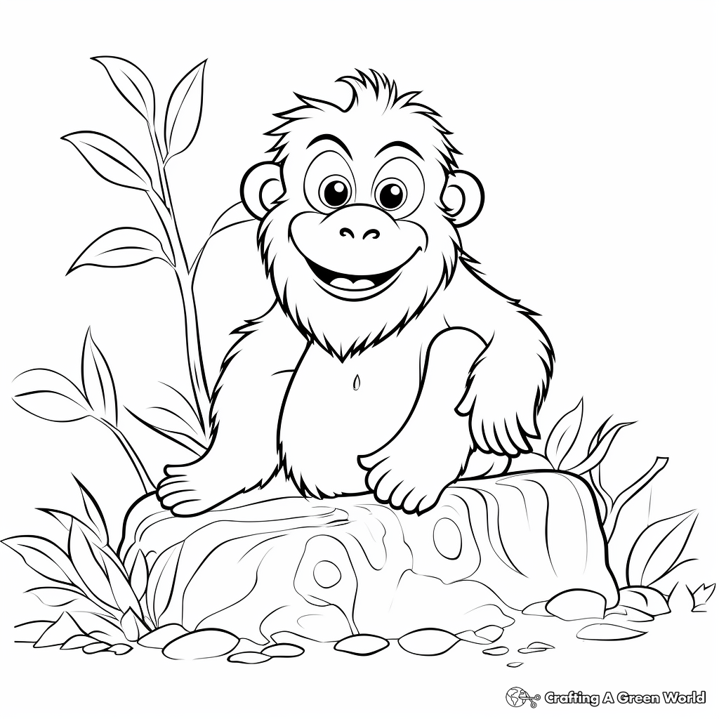 Exciting Orangutan Coloring Page for Kids 4