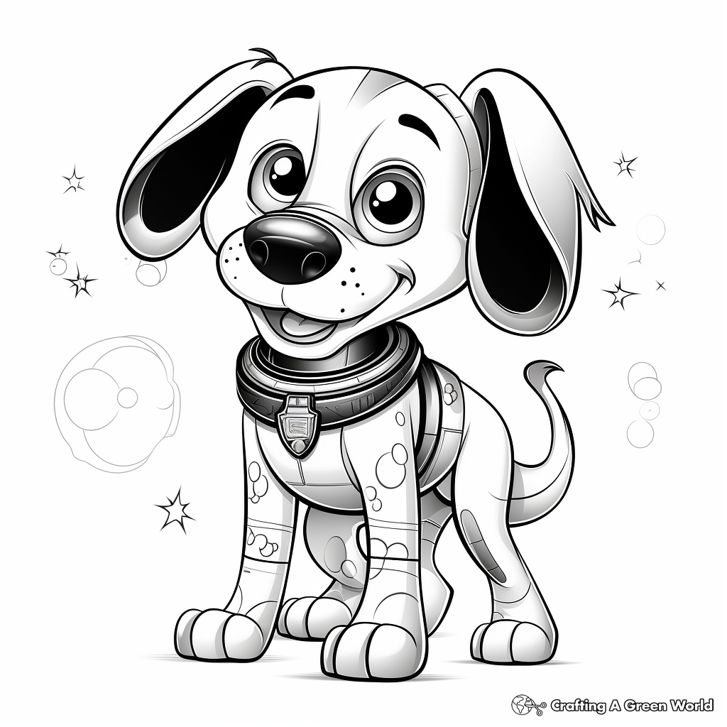 Exciting Pluto Space Dog Coloring Pages 1