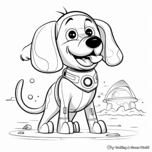 Exciting Pluto Space Dog Coloring Pages 4