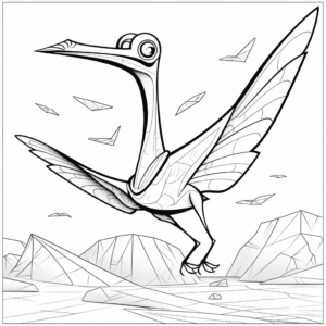Exciting Pterodactyl Fossil Coloring Pages 3