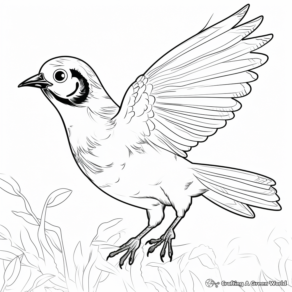 Exciting Quail Flying Coloring Pages 1