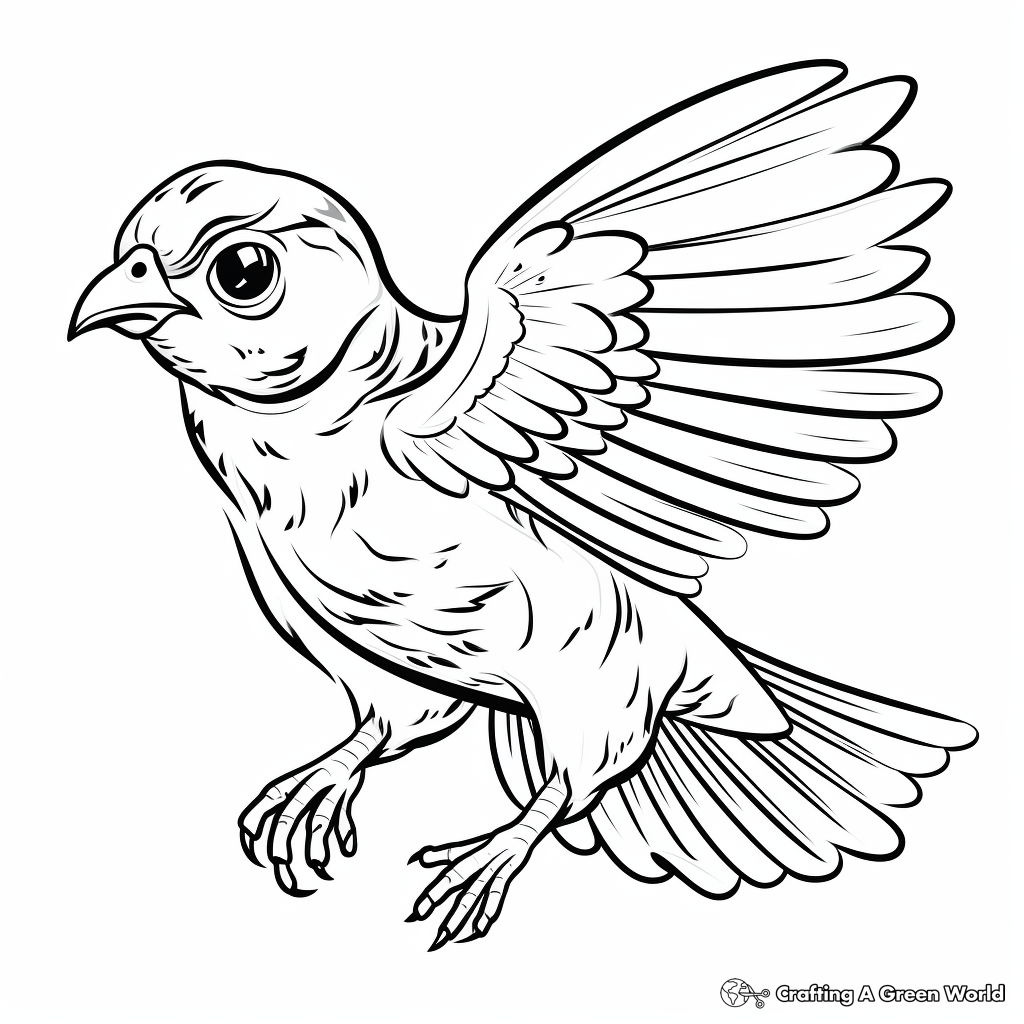 Exciting Quail Flying Coloring Pages 2