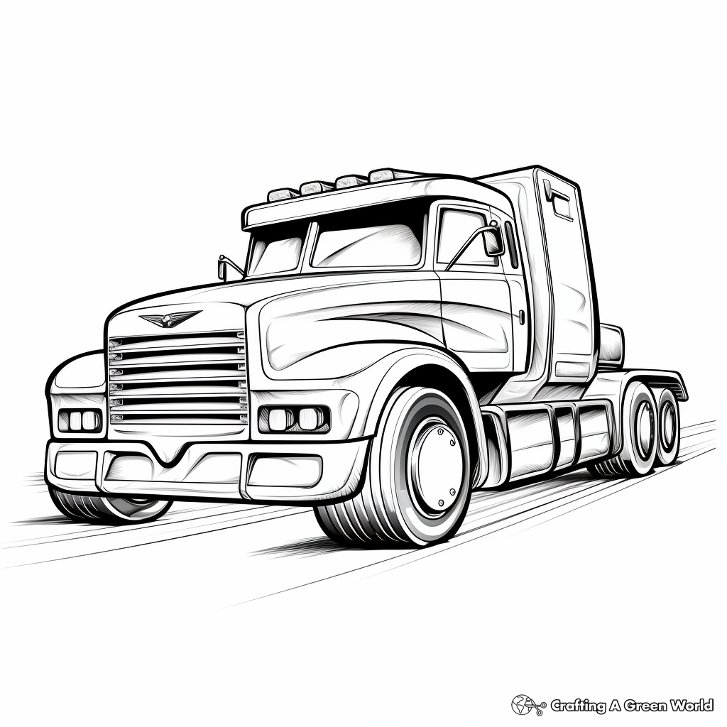 Exciting Racing Truck Coloring Pages for Speed Lovers 3
