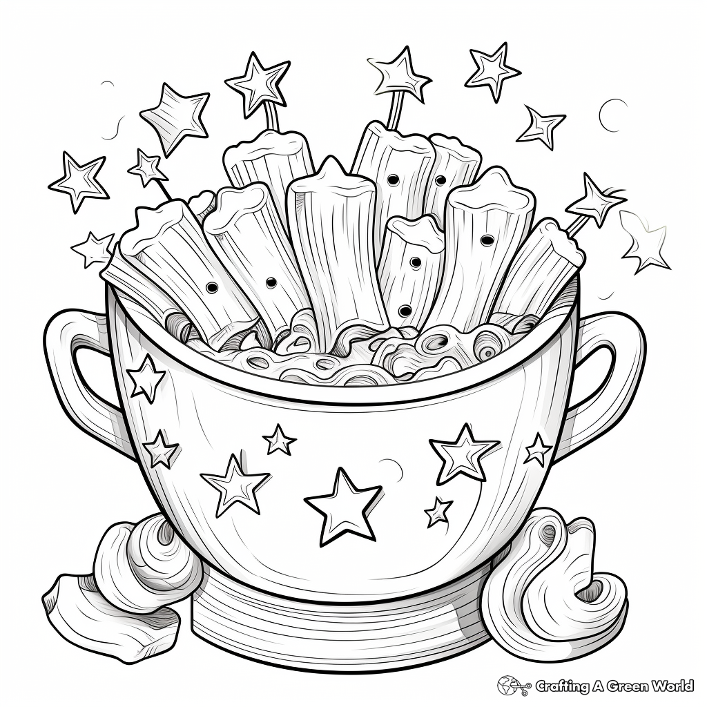 Exciting Rainbow Macaroni and Cheese Coloring Sheets 2