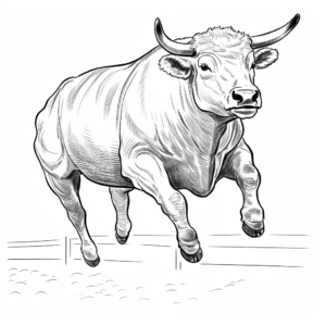 Exciting Rodeo Bull Coloring Pages 1